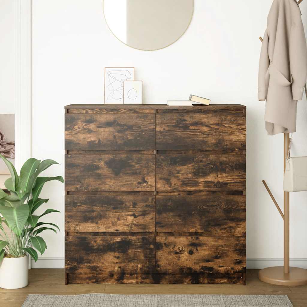 vidaXL Sideboard Smoked Oak 100x35x99 cm Engineered Wood