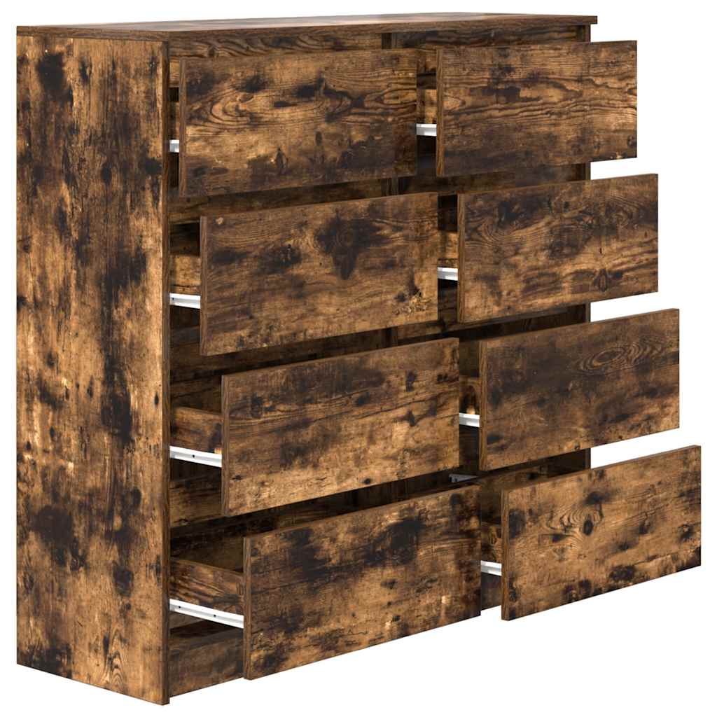 vidaXL Sideboard Smoked Oak 100x35x99 cm Engineered Wood