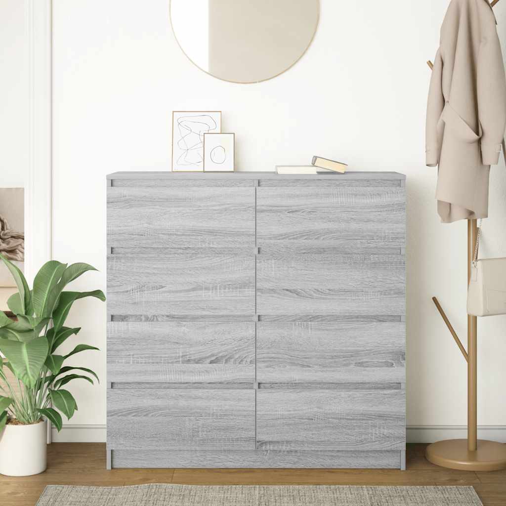 vidaXL Sideboard Grey Sonoma 100x35x99 cm Engineered Wood