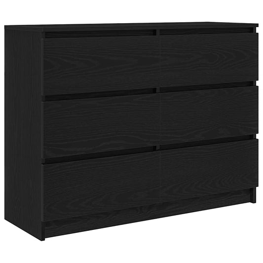 vidaXL Sideboard Black Oak 100x35x76 cm Engineered Wood