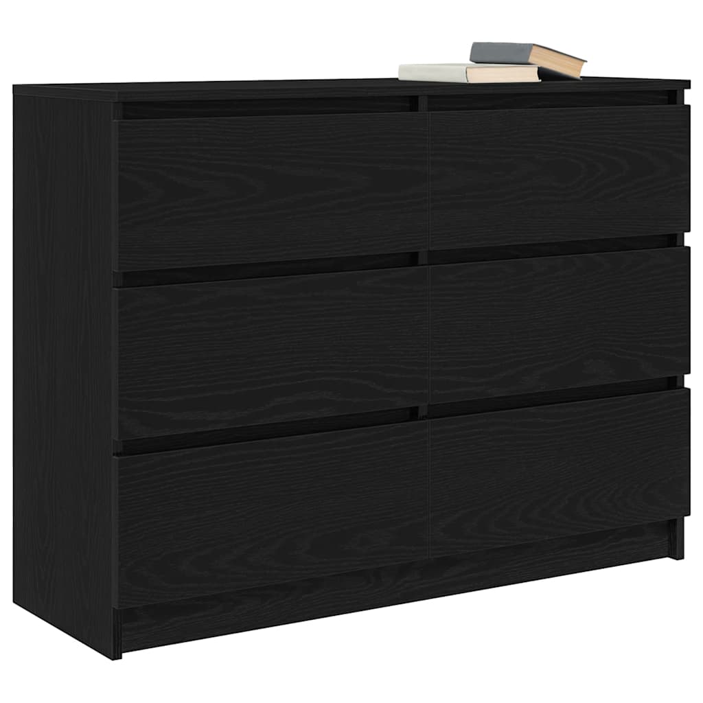 vidaXL Sideboard Black Oak 100x35x76 cm Engineered Wood