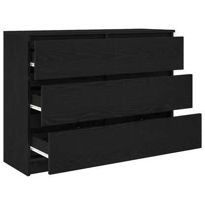 vidaXL Sideboard Black Oak 100x35x76 cm Engineered Wood