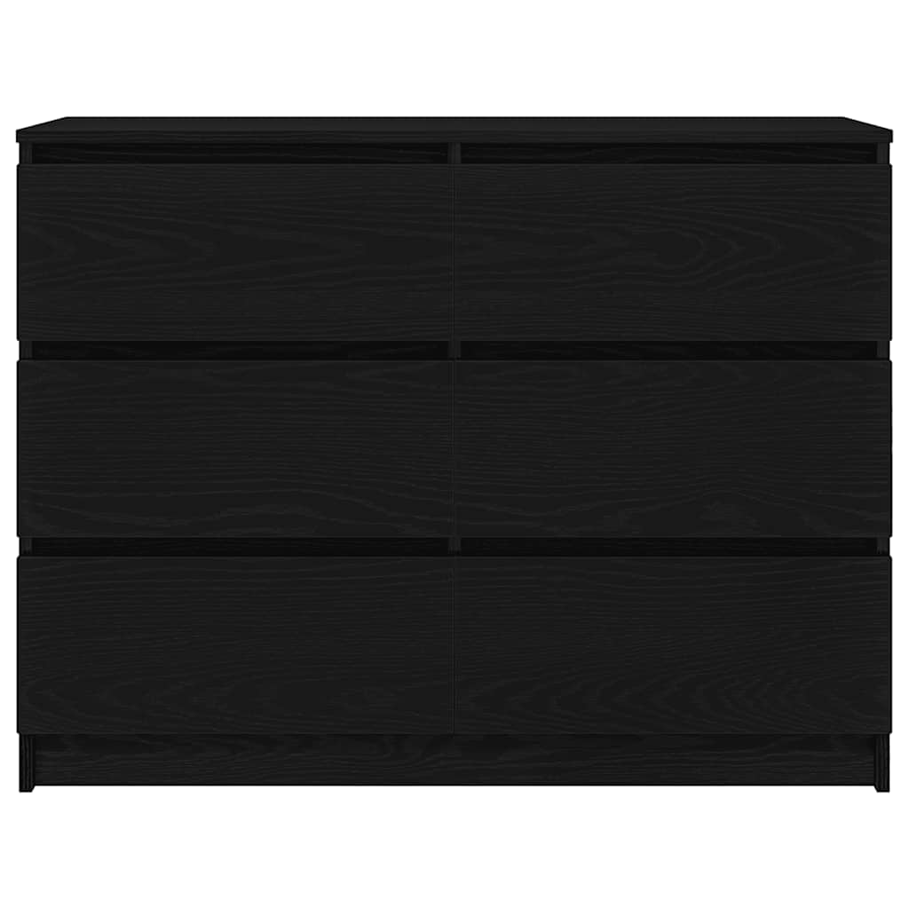vidaXL Sideboard Black Oak 100x35x76 cm Engineered Wood