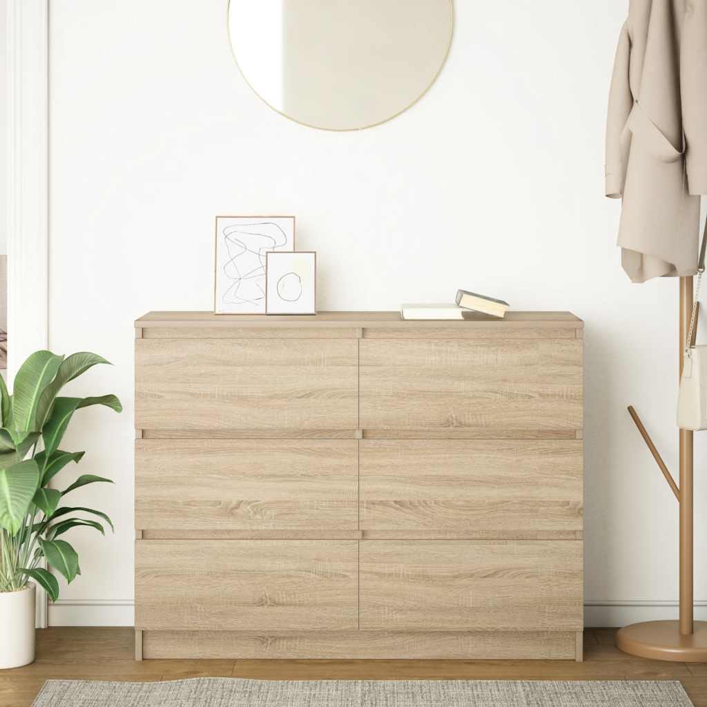 vidaXL Sideboard Sonoma Oak 100x35x76 cm Engineered Wood
