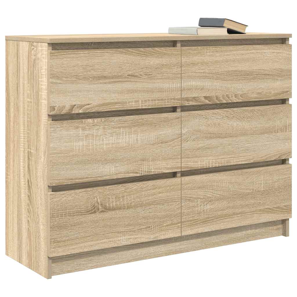 vidaXL Sideboard Sonoma Oak 100x35x76 cm Engineered Wood