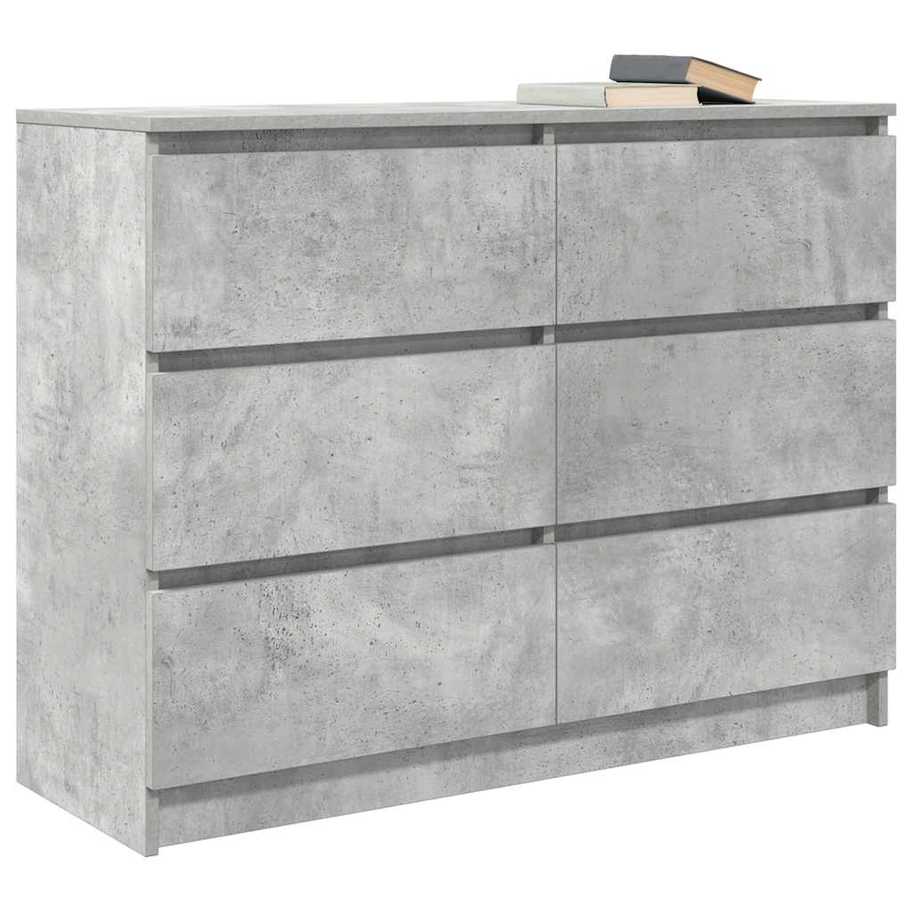 vidaXL Sideboard Concrete Grey 100x35x76 cm Engineered Wood