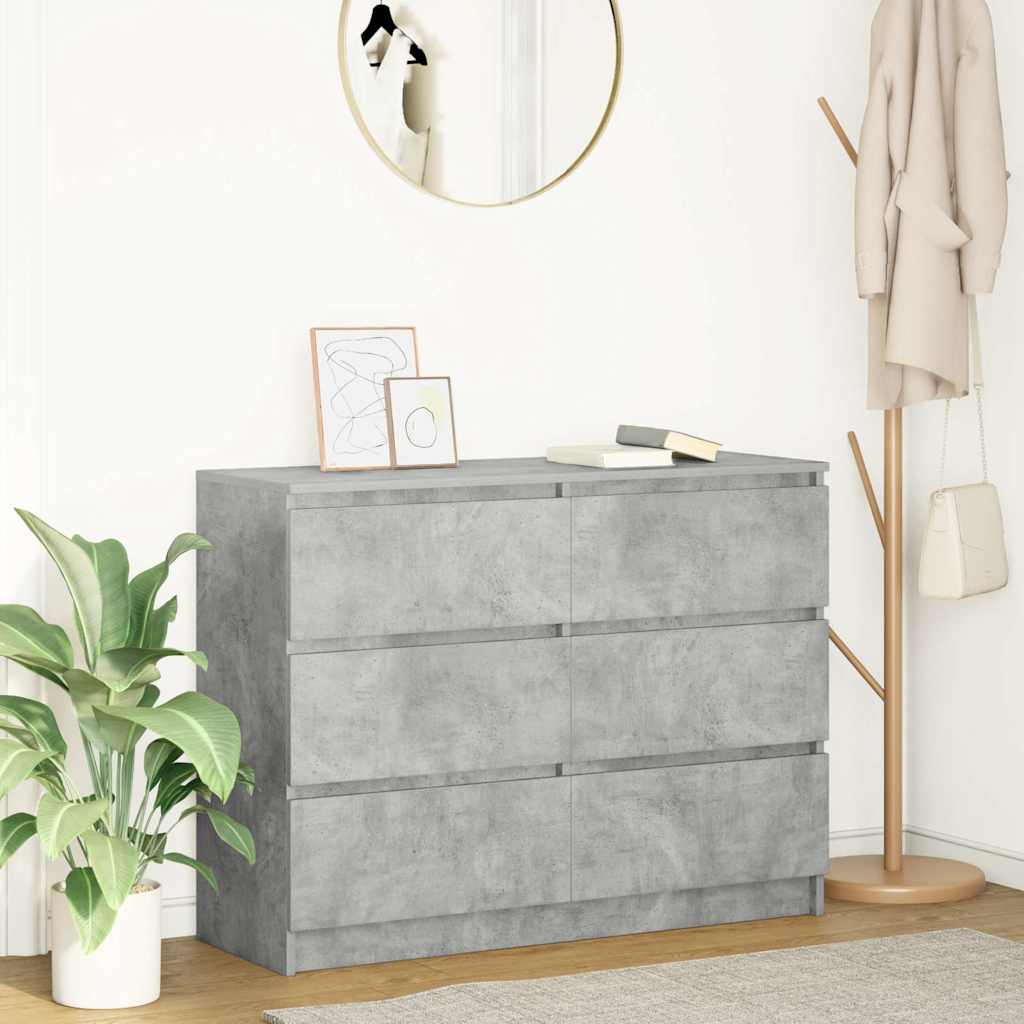 vidaXL Sideboard Concrete Grey 100x35x76 cm Engineered Wood