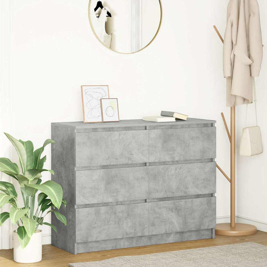 vidaXL Sideboard Concrete Grey 100x35x76 cm Engineered Wood