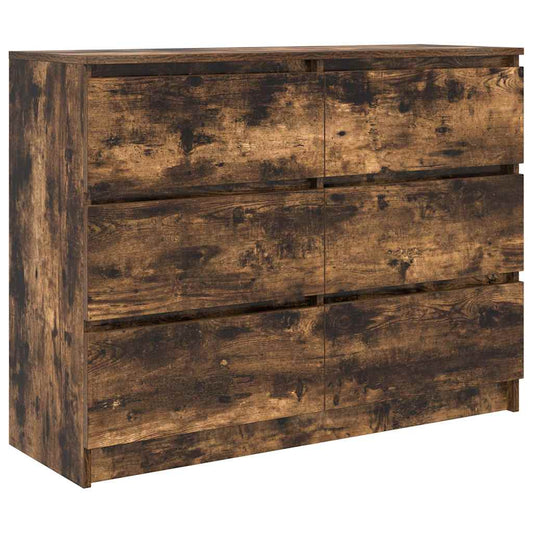 vidaXL Sideboard Smoked Oak 100x35x76 cm Engineered Wood