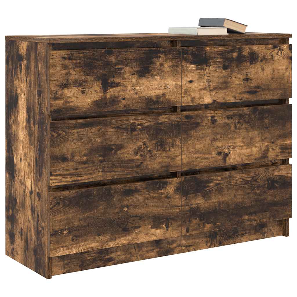 vidaXL Sideboard Smoked Oak 100x35x76 cm Engineered Wood