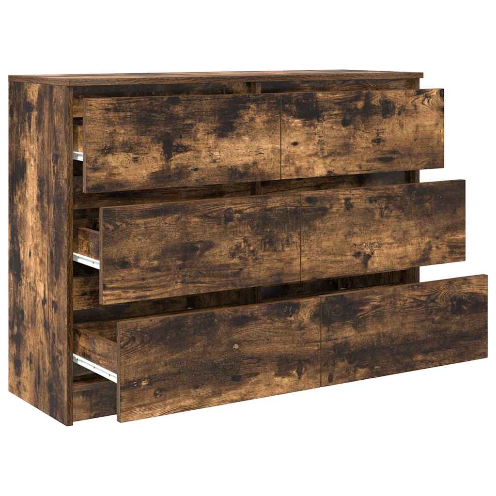 vidaXL Sideboard Smoked Oak 100x35x76 cm Engineered Wood