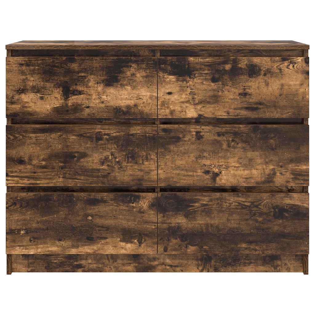 vidaXL Sideboard Smoked Oak 100x35x76 cm Engineered Wood