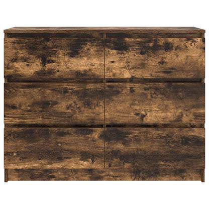 vidaXL Sideboard Smoked Oak 100x35x76 cm Engineered Wood