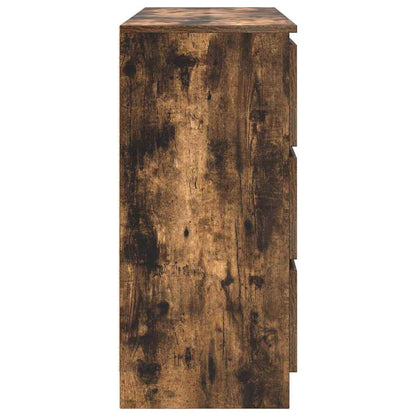 vidaXL Sideboard Smoked Oak 100x35x76 cm Engineered Wood