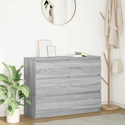 vidaXL Sideboard Grey Sonoma 100x35x76 cm Engineered Wood