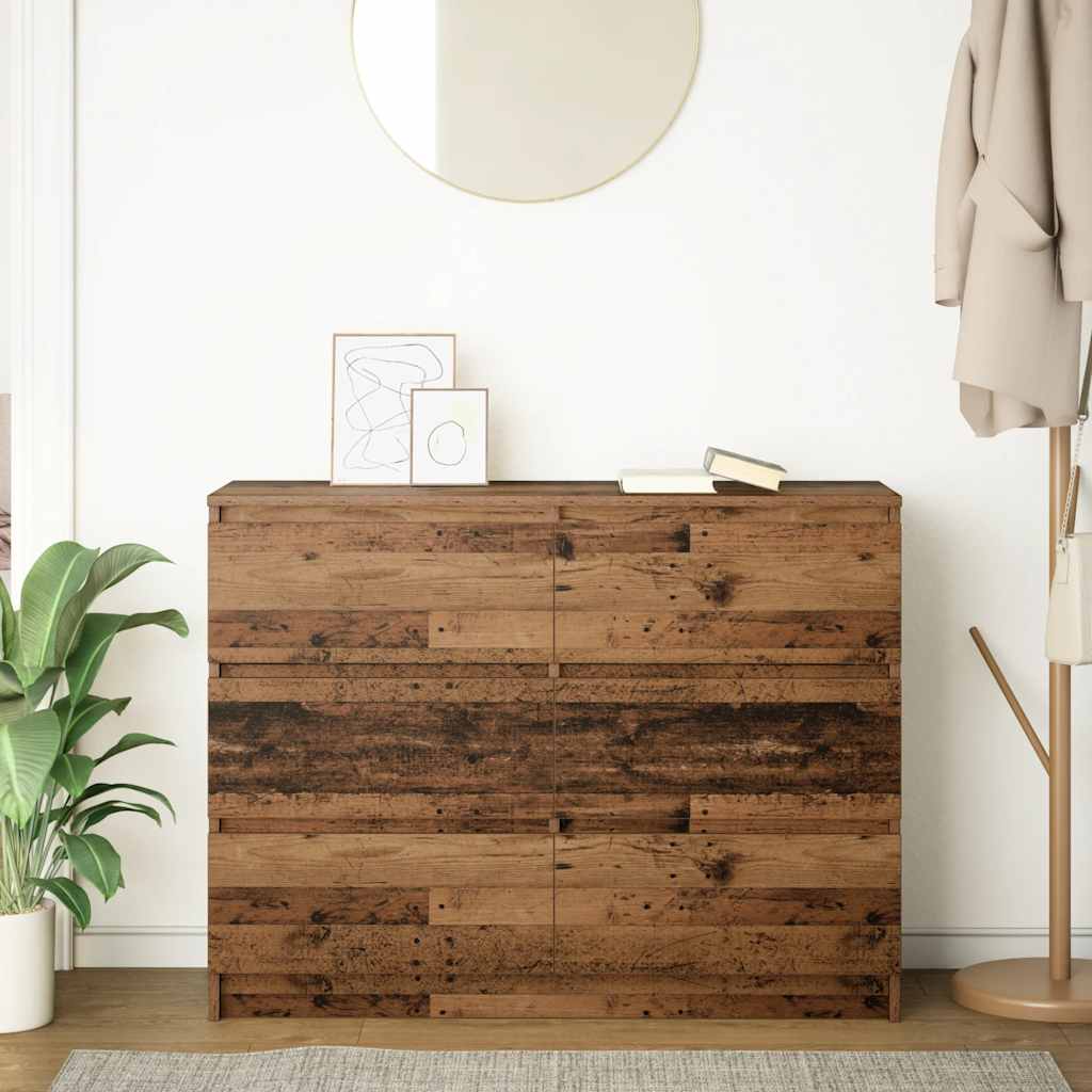 vidaXL Sideboard Old Wood 100x35x76 cm Engineered Wood