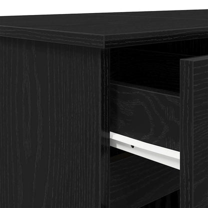 vidaXL Desk with Drawer Black oak 140 x 49 x 76 cm Engineered wood