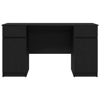 vidaXL Desk with Drawer Black oak 140 x 49 x 76 cm Engineered wood