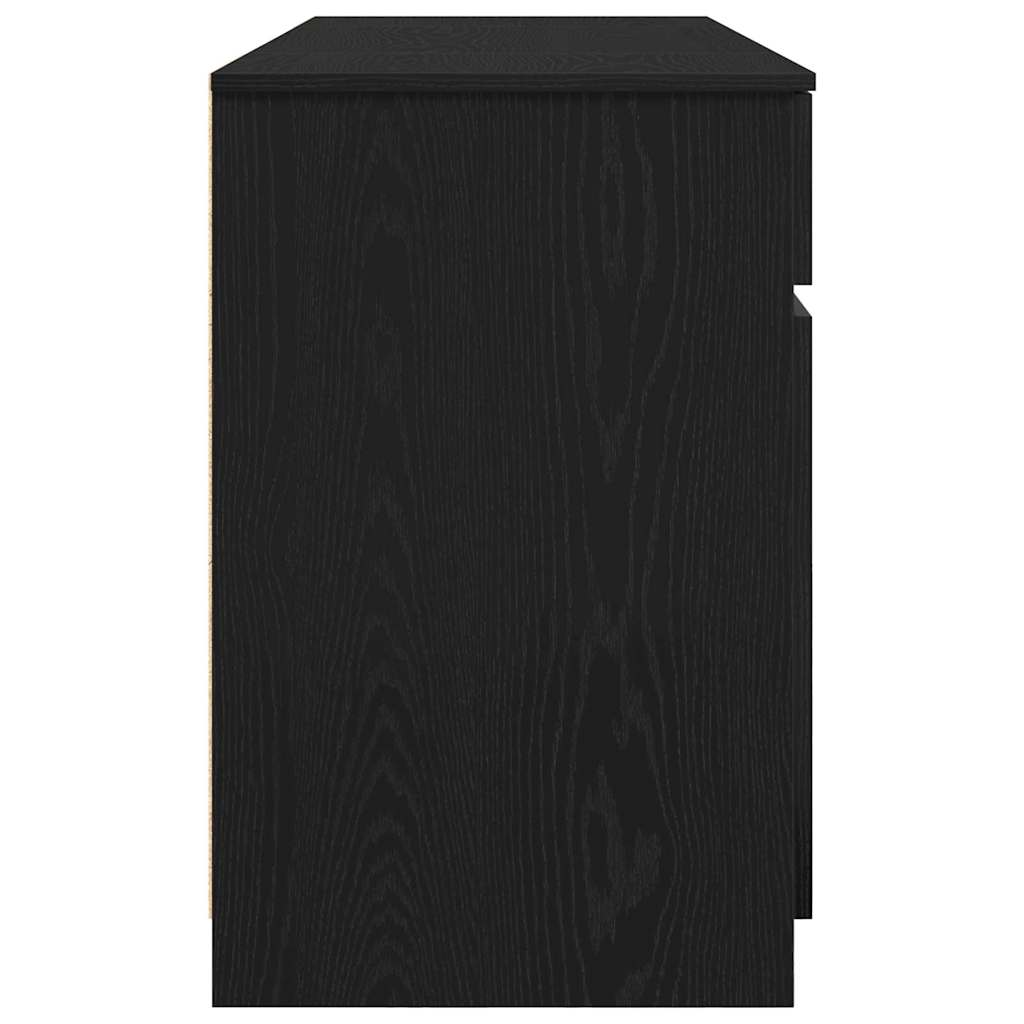 vidaXL Desk with Drawer Black oak 140 x 49 x 76 cm Engineered wood