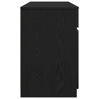 vidaXL Desk with Drawer Black oak 140 x 49 x 76 cm Engineered wood