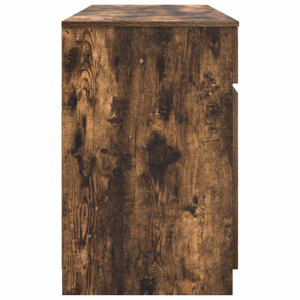 vidaXL Desk with Drawer Smoked oak 140 x 49 x 76 cm Engineered wood