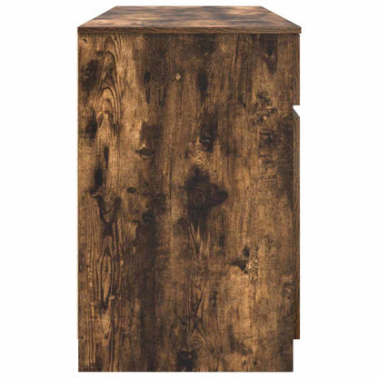 vidaXL Desk with Drawer Smoked oak 140 x 49 x 76 cm Engineered wood