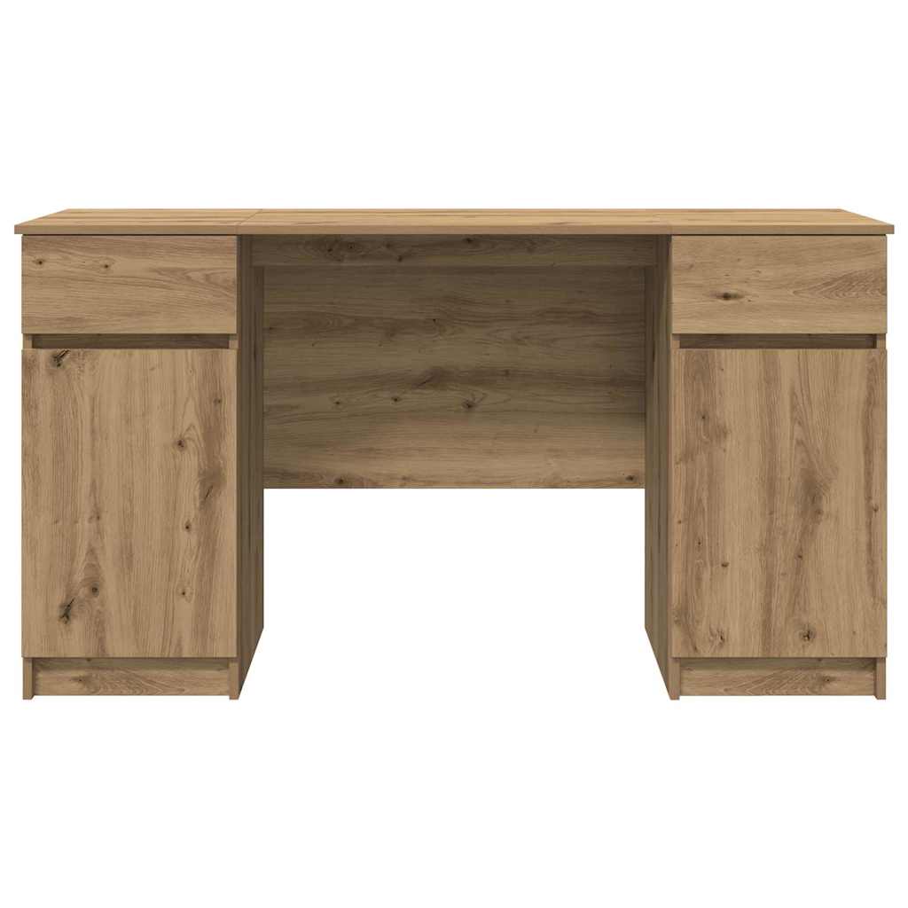 vidaXL Desk with Drawer Artisan oak 140 x 49 x 76 cm Engineered wood