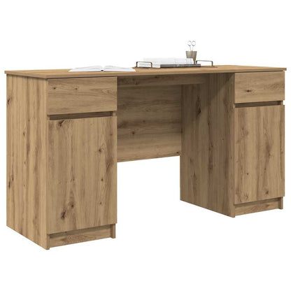 vidaXL Desk with Drawer Artisan oak 140 x 49 x 76 cm Engineered wood