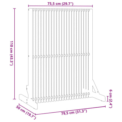 vidaXL Privacy Screen Brown 79.5 x 50 x 110 cm Solid Acacia wood