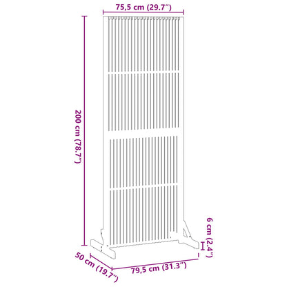 vidaXL Privacy Screen Brown 79.5 x 50 x 200 cm Solid Acacia wood