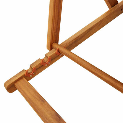 vidaXL Folding Beach Chair with Armrests Black Acacia Wood & Textilene