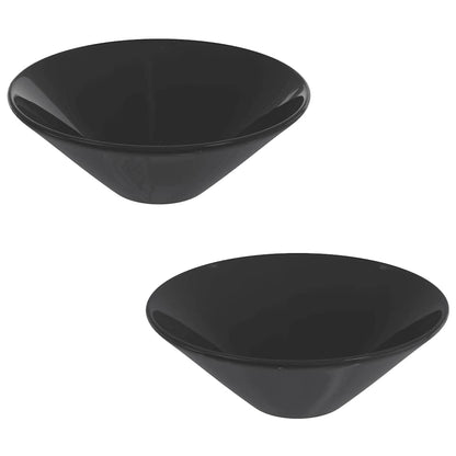 vidaXL Wash Basins 2 pcs Gloss Black Ø42x14 cm Ceramic