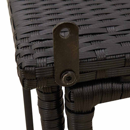 vidaXL Folding Garden Table Black 90x51x75 cm Poly Rattan