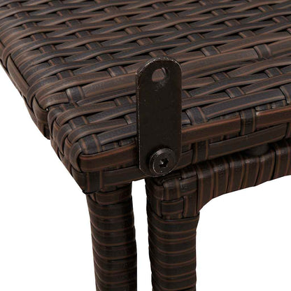 vidaXL Folding Garden Table Brown 90x51x75 cm Poly Rattan