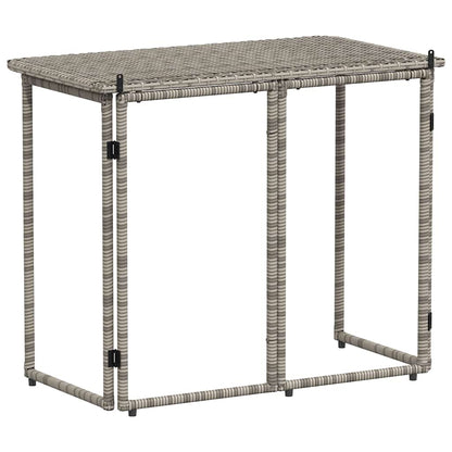 vidaXL Folding Garden Table Grey 90x51x75 cm Poly Rattan