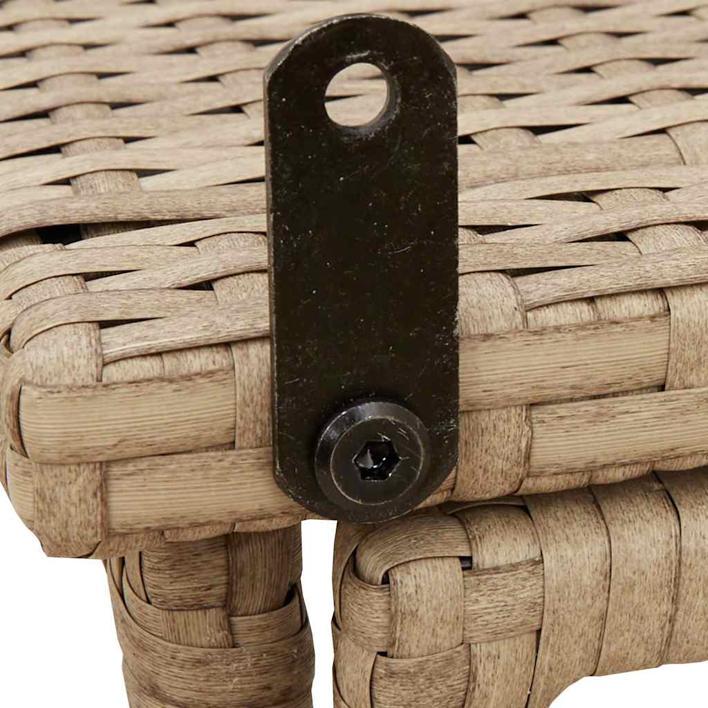 vidaXL Folding Garden Table Beige 90x51x75 cm Poly Rattan