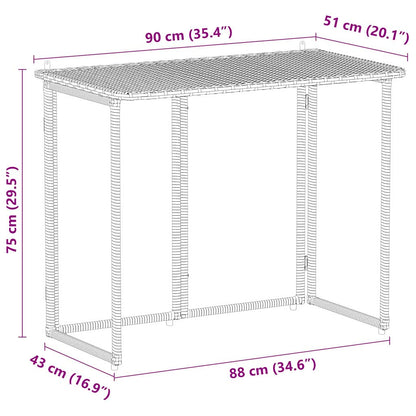 vidaXL Folding Garden Table Beige 90x51x75 cm Poly Rattan
