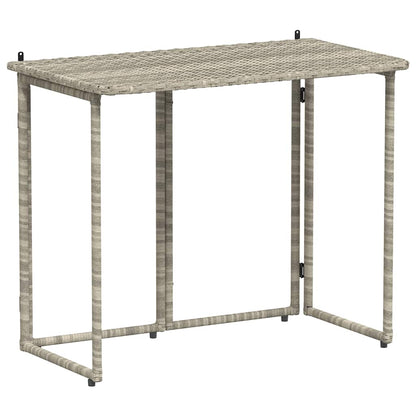 vidaXL Folding Garden Table Light Grey 90x51x75 cm Poly Rattan
