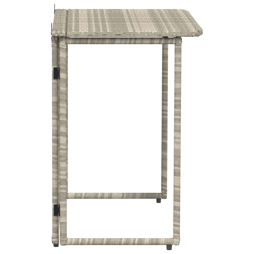vidaXL Folding Garden Table Light Grey 90x51x75 cm Poly Rattan