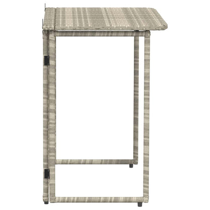 vidaXL Folding Garden Table Light Grey 90x51x75 cm Poly Rattan