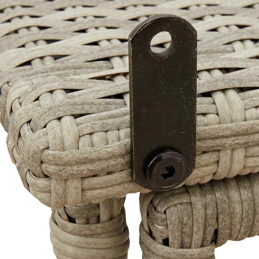 vidaXL Folding Garden Table Light Grey 90x51x75 cm Poly Rattan