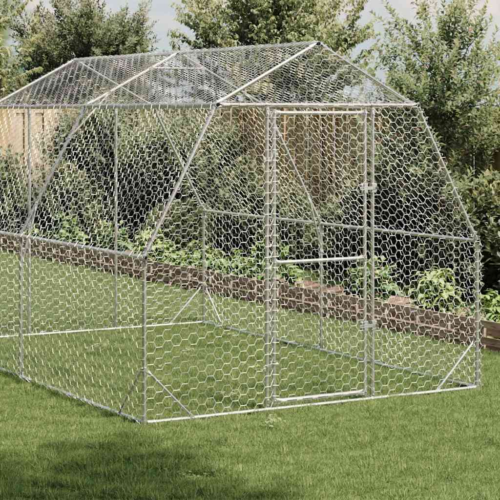 vidaXL Chicken Run 2,5x4x2,25 m Galvanised Steel