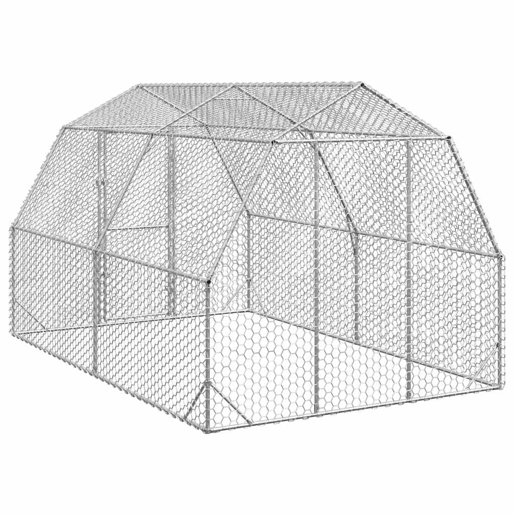 vidaXL Chicken Run 2,5x4x2,25 m Galvanised Steel