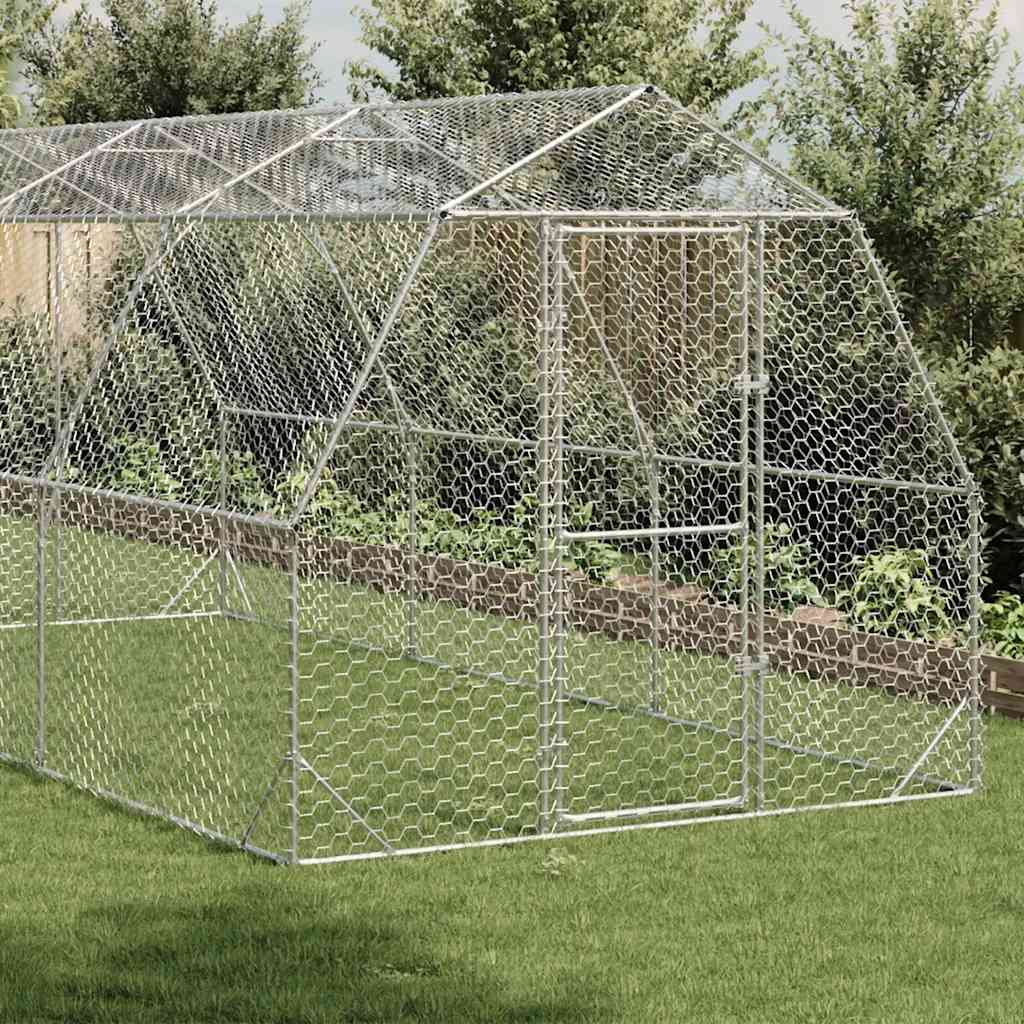 vidaXL Chicken Run 2,5x6x2,25 m Galvanised Steel