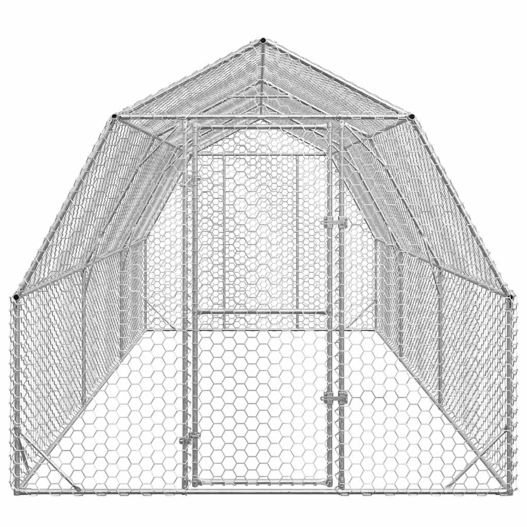 vidaXL Chicken Run 2.5x6x2.25 m Galvanised Steel