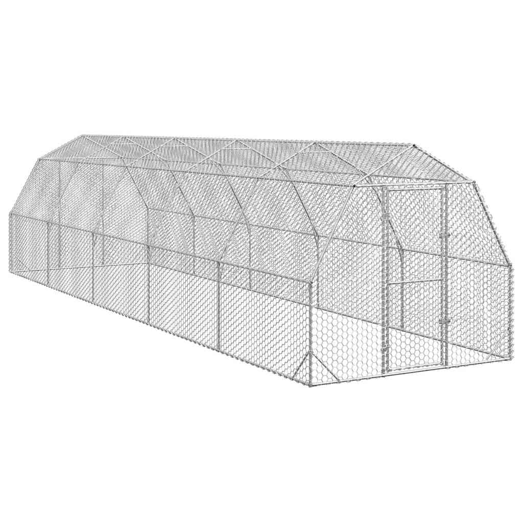 vidaXL Chicken Run 2,5x10x2,25 m Galvanised Steel