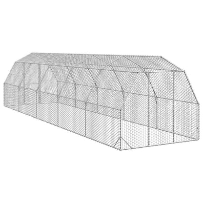 vidaXL Chicken Run 2.5x10x2.25 m Galvanised Steel