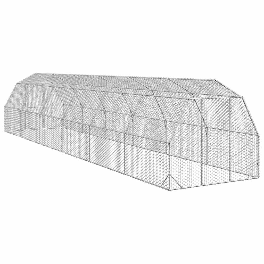vidaXL Chicken Run 2,5x12x2,25 m Galvanised Steel