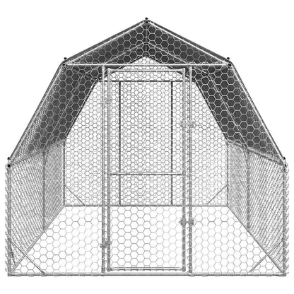 vidaXL Chicken Run with Roof 2,5x4x2,25 m Galvanised Steel