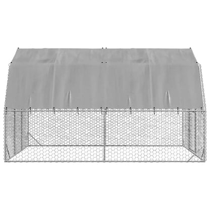 vidaXL Chicken Run with Roof 2.5x4x2.25 m Galvanised Steel